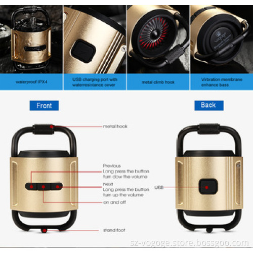portable speaker classic style waterproof hook climber bluetooth speaker for hiking